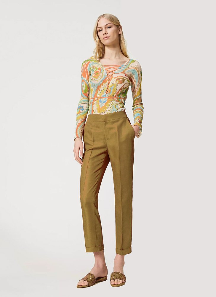 Women Slim White Trousers - Image 12