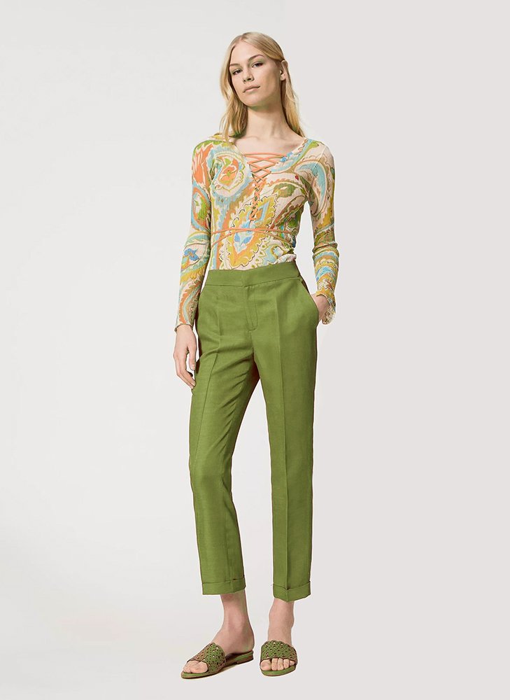 Women Slim White Trousers - Image 7