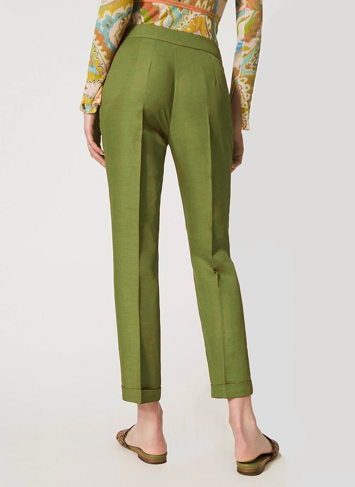 Women Slim White Trousers - Image 8